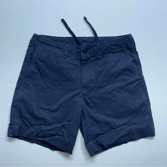 Buck Mason Deck Shorts Mens Size 30 Blue Cotton Spandex 7” Inseam Drawstring - Picture 1 of 11